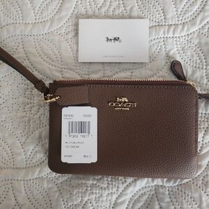 Coach BrownJax Leather Wristlet